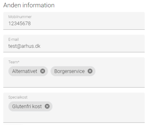 Opdatering af information